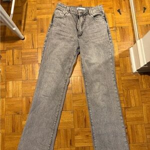 Zara Gray High Waisted Denim Jeans